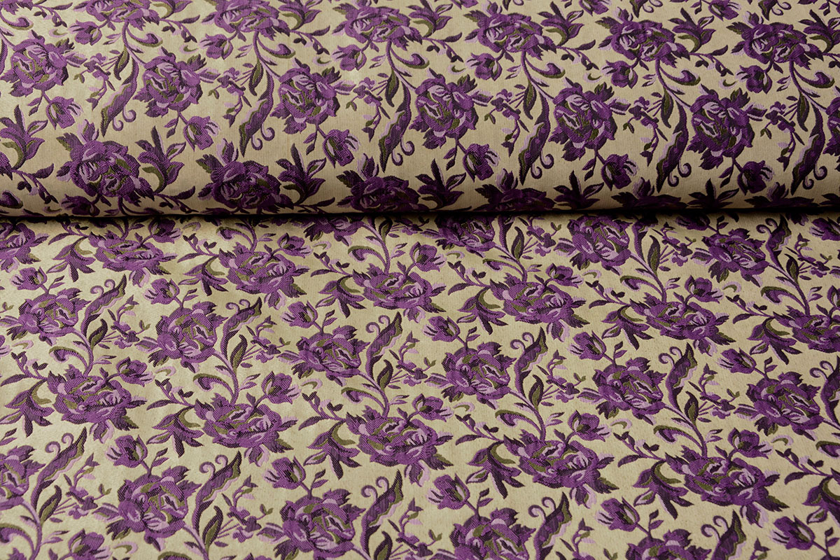 Jacquard Brokat Stoffe Constance Lila