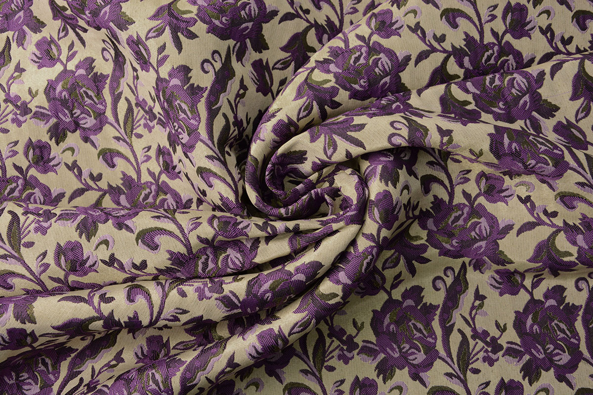 Jacquard Brokat Stoffe Constance Lila