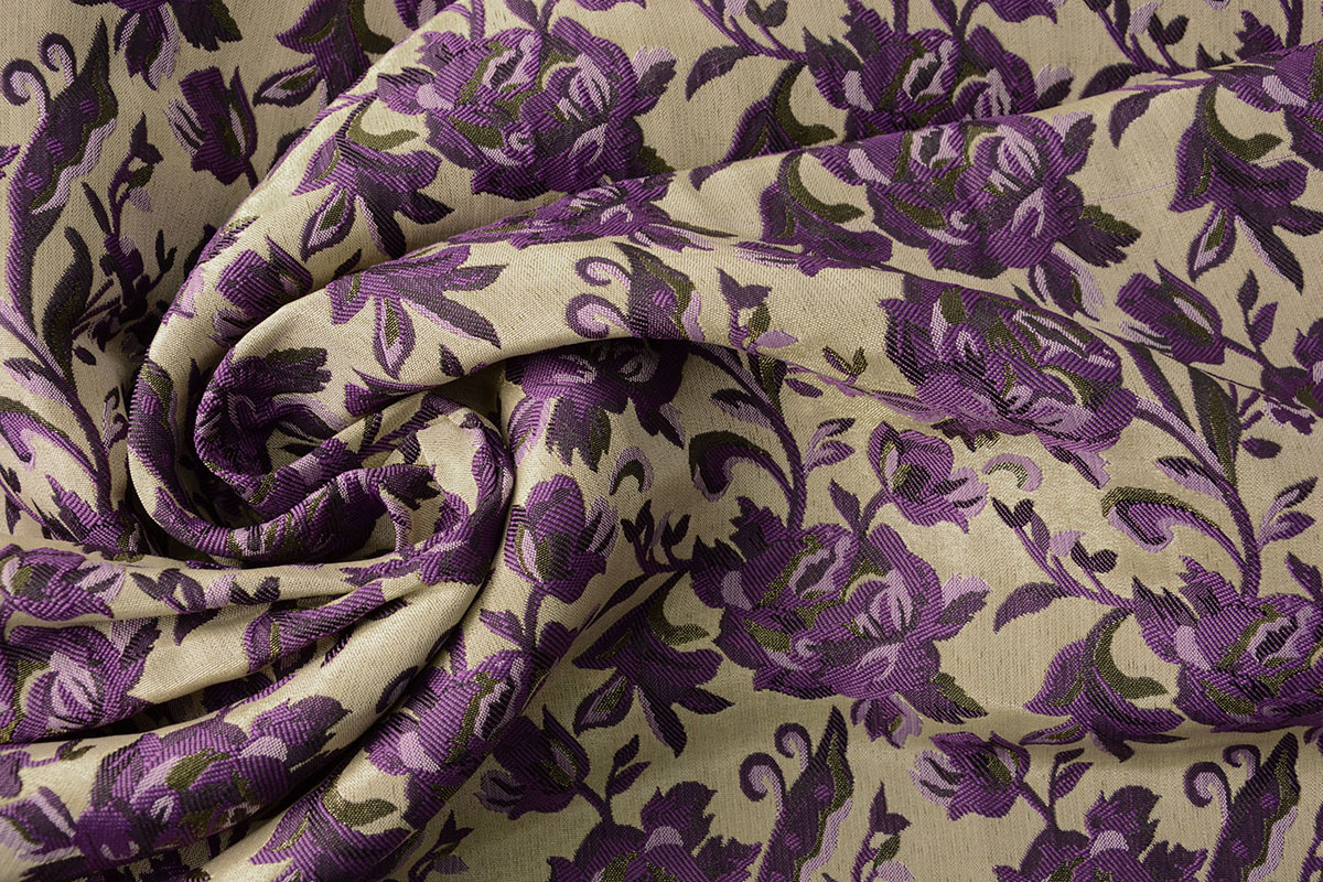 Jacquard Brokat Stoffe Constance Lila