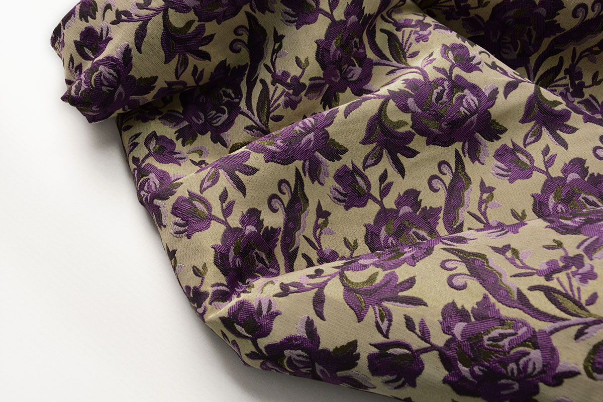 Jacquard Brokat Stoffe Constance Lila