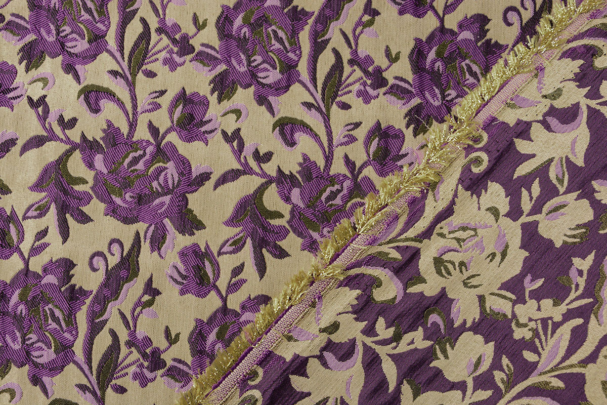 Jacquard Brokat Stoffe Constance Lila