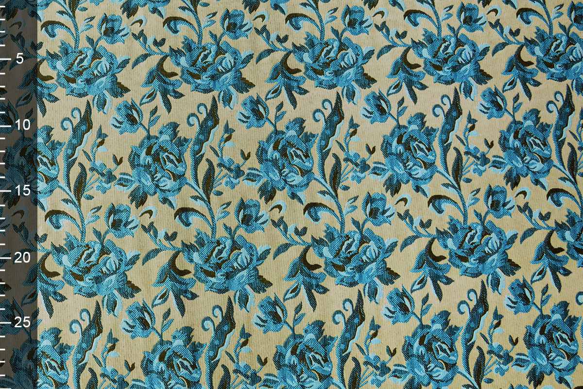 Jacquard Brokat Stoffe Constance Aqua