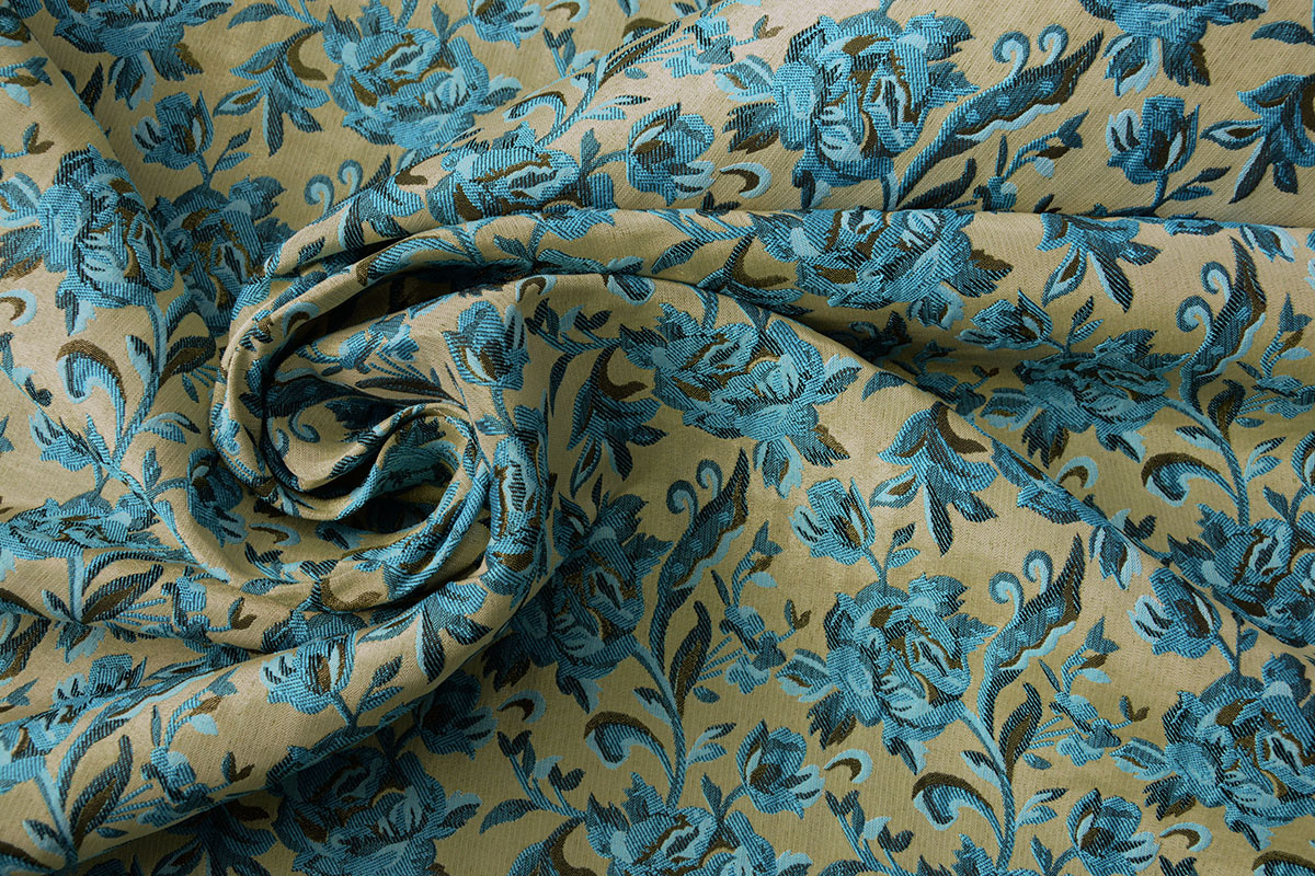 Jacquard Brokat Stoffe Constance Aqua