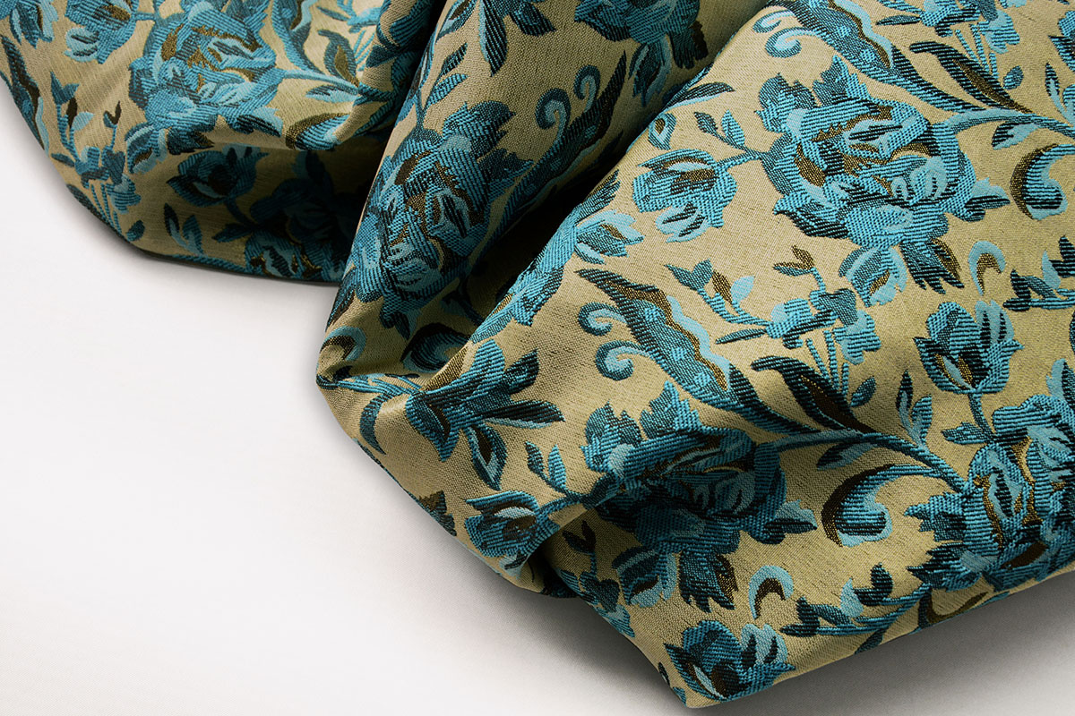 Jacquard Brokat Stoffe Constance Aqua