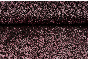 Sequins on Velvet Black - Old Pink