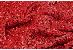 Pailletten op Velours Rood