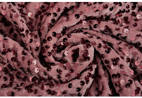 Pailletten op Velours Poeder Roze