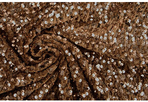 Pailletten auf Samt Mokka Braun