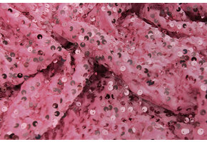 Pailletten op Velours Roze