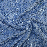 Pailletten op Velours  Licht Blauw