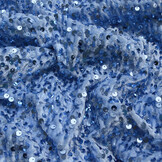 Pailletten op Velours  Licht Blauw