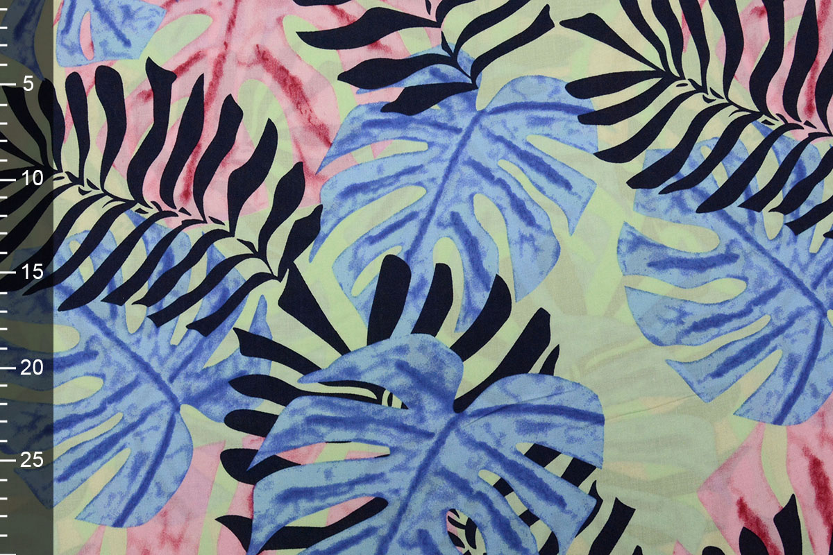 100% Viscose Congo Leaves Pastel Green