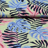 100% Viskose Congo Blätter Pastell Grün