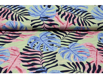 100% Viscose Congo Leaves Pastel Green