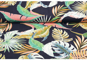 100% Viscose Hojas Navy