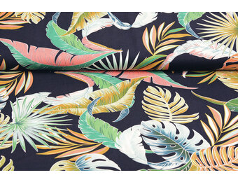 100% Viscose Hojas Navy