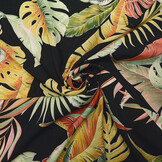 100% Viscose Hojas Black
