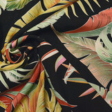 100% Viscose Hojas Zwart