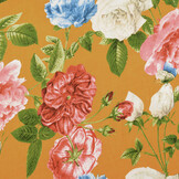 100% Viscose Sophia Butterfly on Roses Ocher