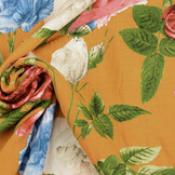 100% Viscose Sophia Butterfly on Roses Ocher