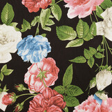 100% Viskose Sophia Schmetterling auf Rosen Schwarz