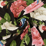 100% Viscose Sophia Butterfly on Roses Black
