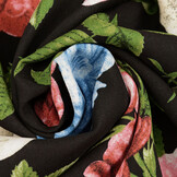 100% Viscose Sophia Vlinder op Rozen Zwart