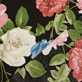 100% Viscose Sophia Vlinder op Rozen Zwart