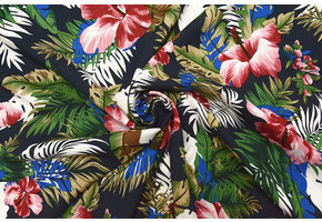 100% Viscose Flores Desierto Navy