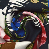 100% Viskose Flores Desierto Marine