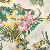 100% Viscose Amazone Bladeren Wit