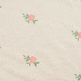 Broderie Katoen Roosjes Roze