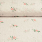 Broderie Katoen Roosjes Roze