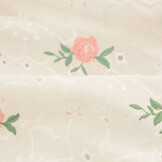 Stickerei Baumwolle Rosen Rosa