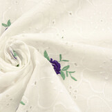 Embroidery Cotton Roses Purple