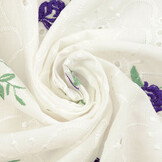 Broderie Katoen Roosjes Paars