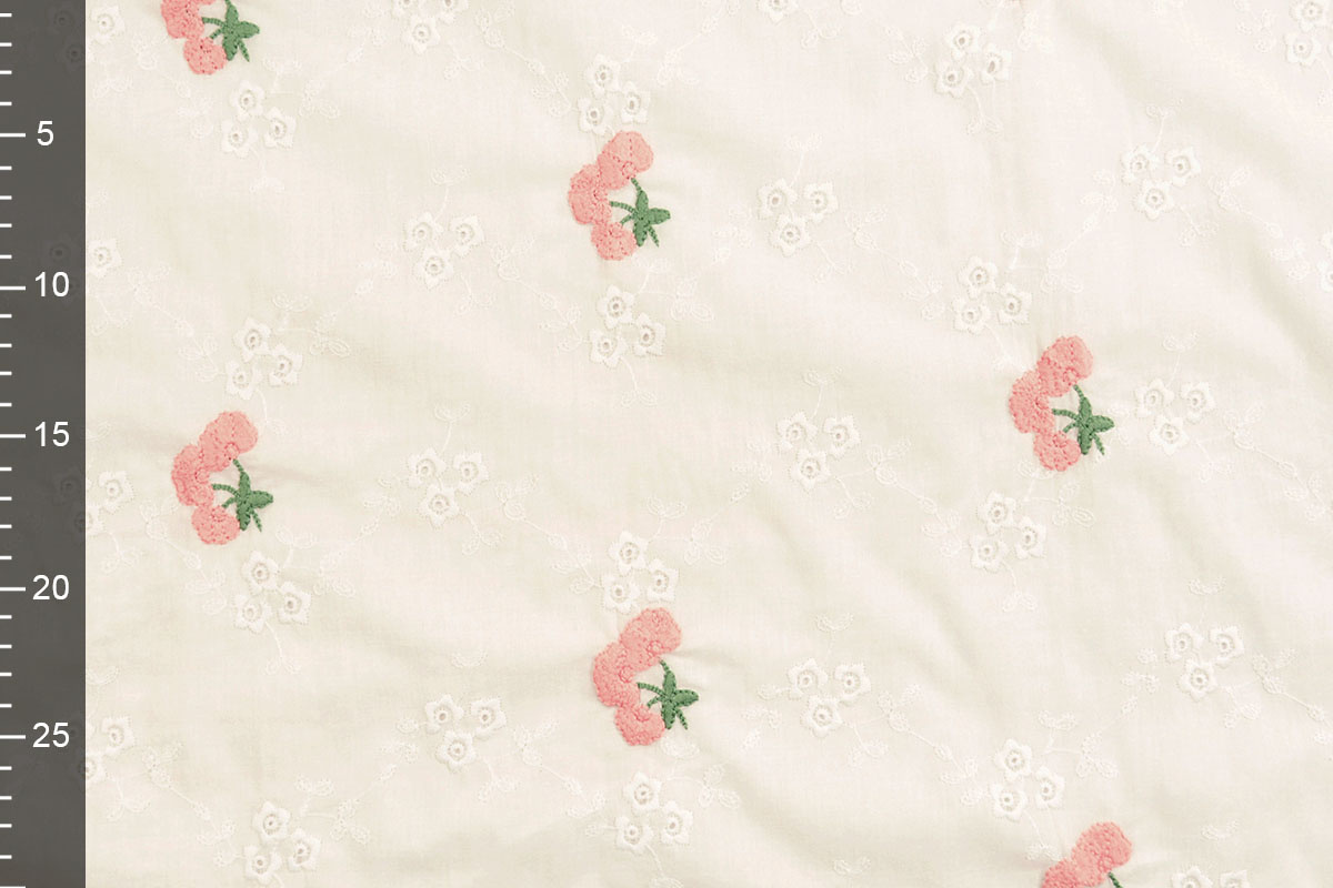 Stickerei Baumwolle Blume Kaylee Rosa