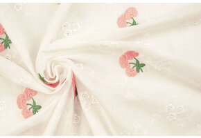 Stickerei Baumwolle Blume Kaylee Rosa