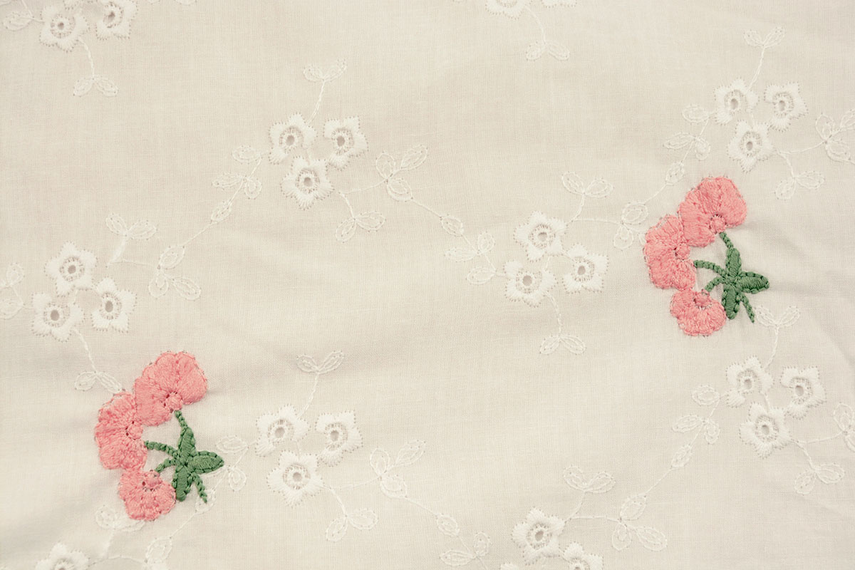 Stickerei Baumwolle Blume Kaylee Rosa