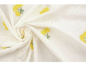 Stickerei Baumwolle Blume Kaylee Gelb