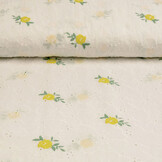 Embroidery Cotton Roses Yellow
