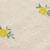 Embroidery Cotton Roses Yellow