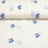 Embroidery Cotton Flower Kaylee Blue