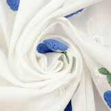 Embroidery Cotton Flower Kaylee Blue