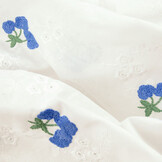 Embroidery Cotton Flower Kaylee Blue