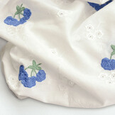 Embroidery Cotton Flower Kaylee Blue