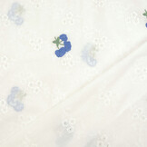 Embroidery Cotton Flower Kaylee Blue
