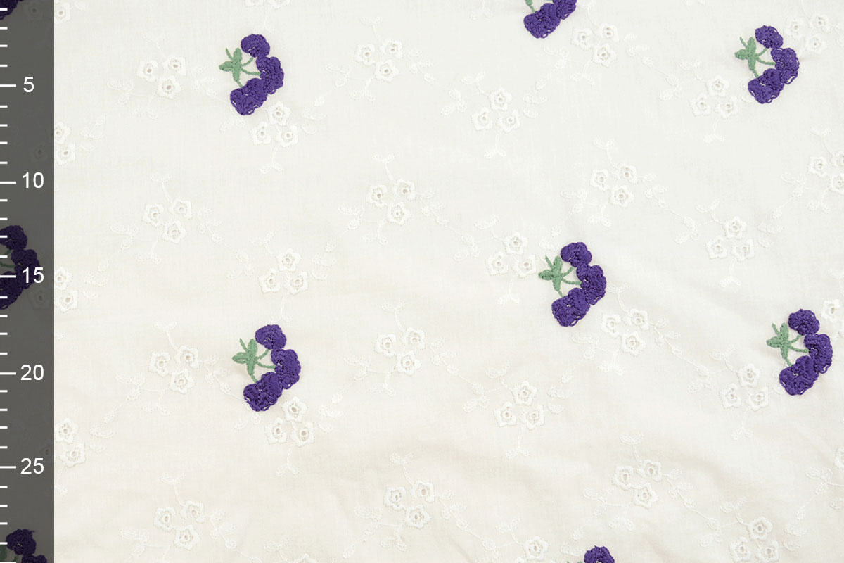 Stickerei Baumwolle Blume Kaylee Lila