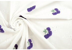 Stickerei Baumwolle Blume Kaylee Lila