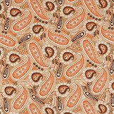 100% Viscose Yingi Paisley Brown Orange